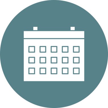 Takvim Simgesi vektör resmi. Telefon ve tablet olarak kullanılabilir. Mobil uygulamalar, web uygulamaları ve yazdırma ortamları için elverişli.