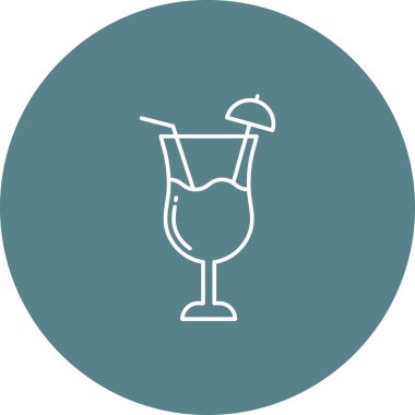 Kokteyl içeceği ikon vektör görüntüsü. Yiyecek ve içecekler için de kullanılabilir. Web uygulamalarında, mobil uygulamalarda ve yazdırma ortamlarında kullanılabilir.