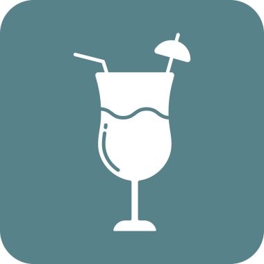 Kokteyl içeceği ikon vektör görüntüsü. Yiyecek ve içecekler için de kullanılabilir. Web uygulamalarında, mobil uygulamalarda ve yazdırma ortamlarında kullanılabilir.