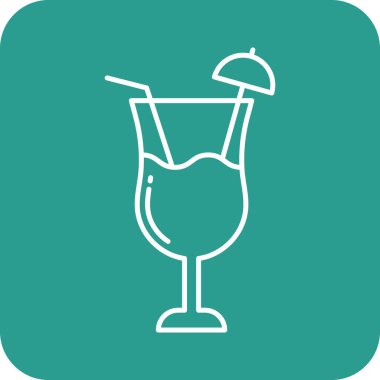 Kokteyl içeceği ikon vektör görüntüsü. Yiyecek ve içecekler için de kullanılabilir. Web uygulamalarında, mobil uygulamalarda ve yazdırma ortamlarında kullanılabilir.