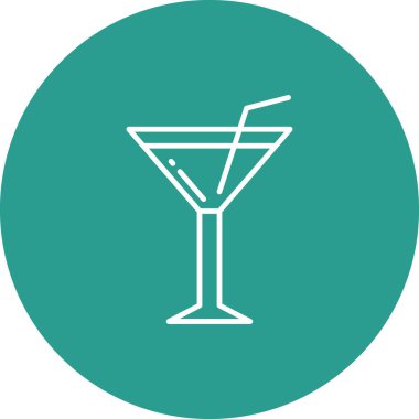 Kokteyl ikonu vektör görüntüsü. Yiyecek ve içecekler için de kullanılabilir. Web uygulamalarında, mobil uygulamalarda ve yazdırma ortamlarında kullanılabilir.