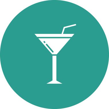 Kokteyl ikonu vektör görüntüsü. Yiyecek ve içecekler için de kullanılabilir. Web uygulamalarında, mobil uygulamalarda ve yazdırma ortamlarında kullanılabilir.