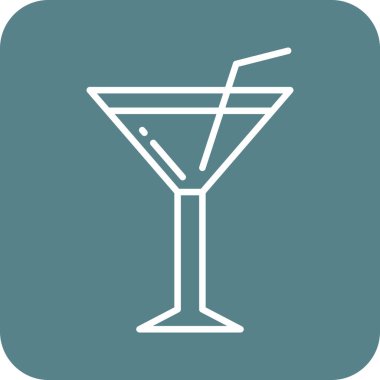 Kokteyl ikonu vektör görüntüsü. Yiyecek ve içecekler için de kullanılabilir. Web uygulamalarında, mobil uygulamalarda ve yazdırma ortamlarında kullanılabilir.