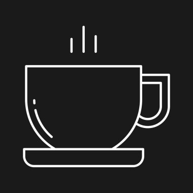 Kahve kupası ikon vektör görüntüsü. Yiyecek ve içecekler için de kullanılabilir. Web uygulamalarında, mobil uygulamalarda ve yazdırma ortamlarında kullanılabilir.