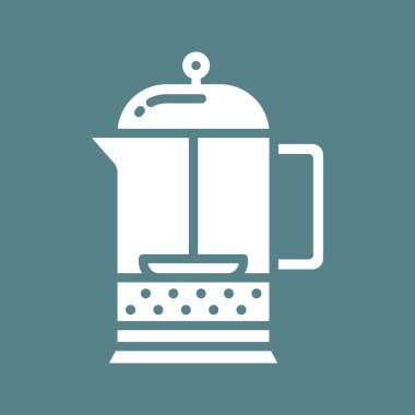 French Press ikon vektör görüntüsü. Yiyecek ve içecekler için de kullanılabilir. Web uygulamalarında, mobil uygulamalarda ve yazdırma ortamlarında kullanılabilir.