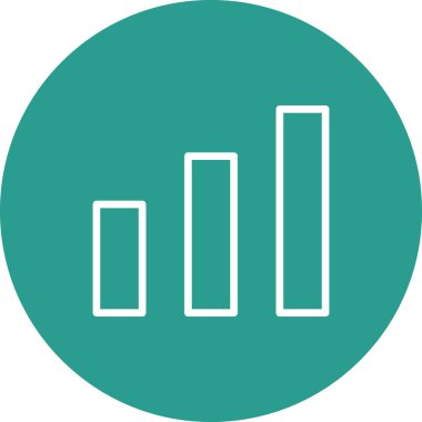 Grafik, istatistikler, büyüme simgesi vektör görüntüsü. Telefon ve tablet olarak kullanılabilir. Mobil uygulamalar, web uygulamaları ve yazdırma ortamları için elverişli.