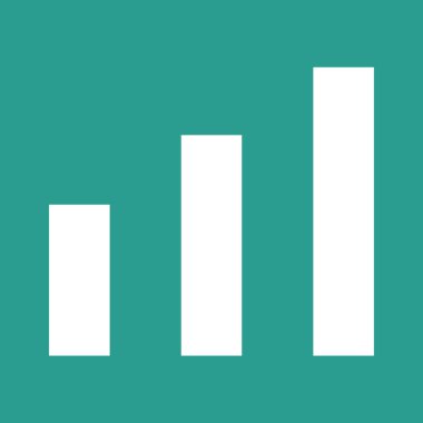 Grafik, istatistikler, büyüme simgesi vektör görüntüsü. Telefon ve tablet olarak kullanılabilir. Mobil uygulamalar, web uygulamaları ve yazdırma ortamları için elverişli.