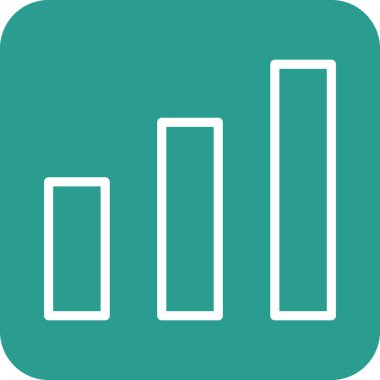 Grafik, istatistikler, büyüme simgesi vektör görüntüsü. Telefon ve tablet olarak kullanılabilir. Mobil uygulamalar, web uygulamaları ve yazdırma ortamları için elverişli.