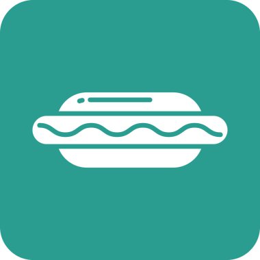 Hotdog ikon vektör görüntüsü. Yiyecek ve içecekler için de kullanılabilir. Web uygulamalarında, mobil uygulamalarda ve yazdırma ortamlarında kullanılabilir.