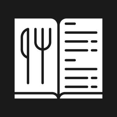Restoran Menüsü simgesi vektör resmi. Yiyecek ve içecekler için de kullanılabilir. Web uygulamalarında, mobil uygulamalarda ve yazdırma ortamlarında kullanılabilir.