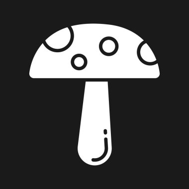 Mantar ikonu vektör görüntüsü. Yiyecek ve içecekler için de kullanılabilir. Web uygulamalarında, mobil uygulamalarda ve yazdırma ortamlarında kullanılabilir.