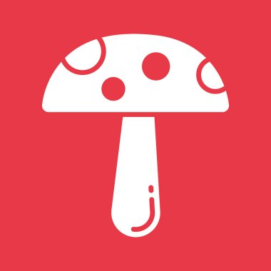 Mantar ikonu vektör görüntüsü. Yiyecek ve içecekler için de kullanılabilir. Web uygulamalarında, mobil uygulamalarda ve yazdırma ortamlarında kullanılabilir.