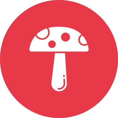 Mantar ikonu vektör görüntüsü. Yiyecek ve içecekler için de kullanılabilir. Web uygulamalarında, mobil uygulamalarda ve yazdırma ortamlarında kullanılabilir.