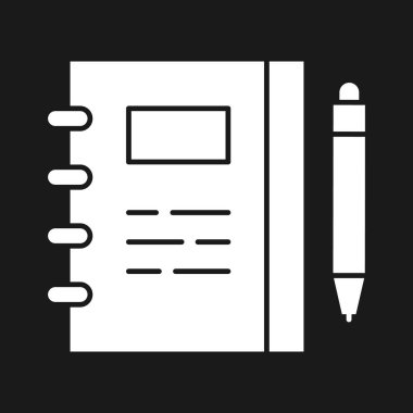 Not defteri, belge, kontrol listesi, kağıt simgesi vektör resmi. Telefon ve tablet olarak kullanılabilir. Mobil uygulamalar, web uygulamaları ve yazdırma ortamları için elverişli.