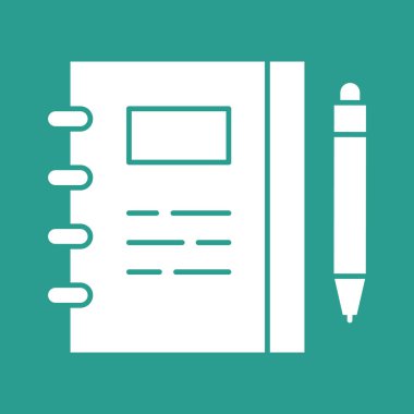 Not defteri, belge, kontrol listesi, kağıt simgesi vektör resmi. Telefon ve tablet olarak kullanılabilir. Mobil uygulamalar, web uygulamaları ve yazdırma ortamları için elverişli.