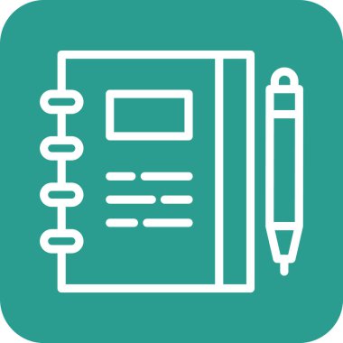 Not defteri, belge, kontrol listesi, kağıt simgesi vektör resmi. Telefon ve tablet olarak kullanılabilir. Mobil uygulamalar, web uygulamaları ve yazdırma ortamları için elverişli.