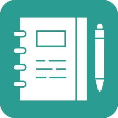 Not defteri, belge, kontrol listesi, kağıt simgesi vektör resmi. Telefon ve tablet olarak kullanılabilir. Mobil uygulamalar, web uygulamaları ve yazdırma ortamları için elverişli.