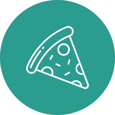 Pizza dilimi vektör görüntüsü. Yiyecek ve içecekler için de kullanılabilir. Web uygulamalarında, mobil uygulamalarda ve yazdırma ortamlarında kullanılabilir.