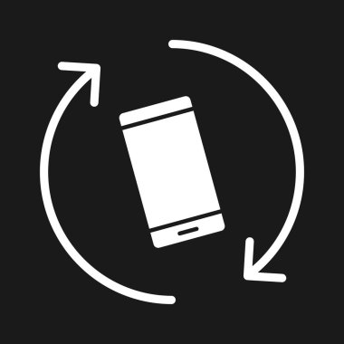 Döndürme, döndürme, mobil, ekran simgesi vektör görüntüsü. Telefon ve tablet olarak kullanılabilir. Mobil uygulamalar, web uygulamaları ve yazdırma ortamları için elverişli.