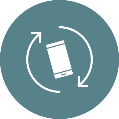 Döndürme, döndürme, mobil, ekran simgesi vektör görüntüsü. Telefon ve tablet olarak kullanılabilir. Mobil uygulamalar, web uygulamaları ve yazdırma ortamları için elverişli.