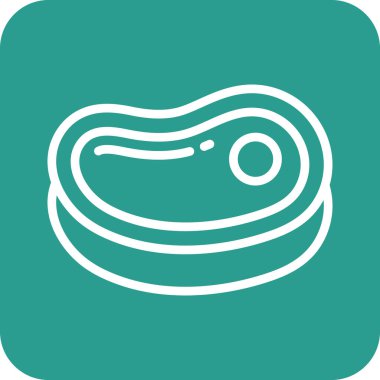 Biftek ikonu vektör görüntüsü. Yiyecek ve içecekler için de kullanılabilir. Web uygulamalarında, mobil uygulamalarda ve yazdırma ortamlarında kullanılabilir.