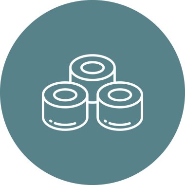 Suşi ikonu vektör görüntüsü. Yiyecek ve içecekler için de kullanılabilir. Web uygulamalarında, mobil uygulamalarda ve yazdırma ortamlarında kullanılabilir.