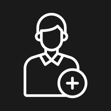 Kişi Simgesi vektör resmi ekle. Telefon ve tablet olarak kullanılabilir. Mobil uygulamalar, web uygulamaları ve yazdırma ortamları için elverişli.