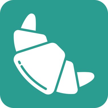 Kruvasan ikon vektör görüntüsü. Yiyecek ve içecekler için de kullanılabilir. Web uygulamalarında, mobil uygulamalarda ve yazdırma ortamlarında kullanılabilir.