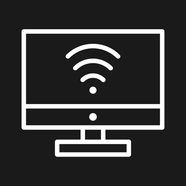 Wifi Ordinateur Moniteur Écran Icône Image Vectorielle Peut Être Utilisé — Image vectorielle