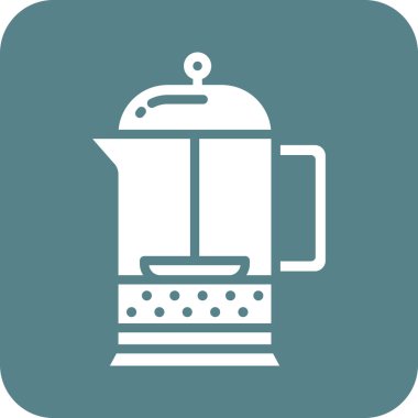 French Press ikon vektör görüntüsü. Yiyecek ve içecekler için de kullanılabilir. Web uygulamalarında, mobil uygulamalarda ve yazdırma ortamlarında kullanılabilir.