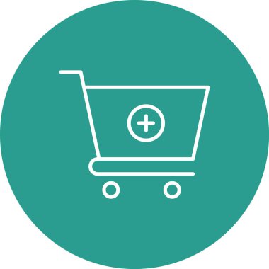 Ekle, el arabası, alışveriş, tramvay ikonu vektör görüntüsü. Alışveriş ve ecommerce için de kullanılabilir. Web uygulamalarında, mobil uygulamalarda ve yazdırma ortamlarında kullanılabilir.