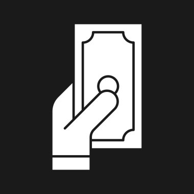 Satın al, dolar, el, para, ödeme ikonu vektör imajı. Alışveriş ve ecommerce için de kullanılabilir. Web uygulamalarında, mobil uygulamalarda ve yazdırma ortamlarında kullanılabilir.