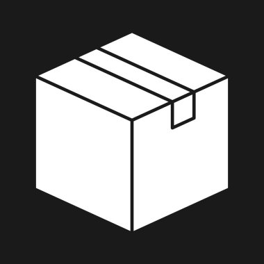 Karton, paket, kutu, alışveriş ikonu vektör görüntüsü. Alışveriş ve ecommerce için de kullanılabilir. Web uygulamalarında, mobil uygulamalarda ve yazdırma ortamlarında kullanılabilir.