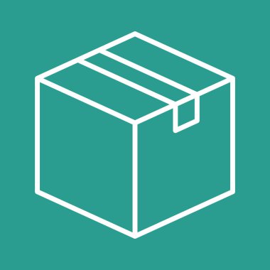 Karton, paket, kutu, alışveriş ikonu vektör görüntüsü. Alışveriş ve ecommerce için de kullanılabilir. Web uygulamalarında, mobil uygulamalarda ve yazdırma ortamlarında kullanılabilir.
