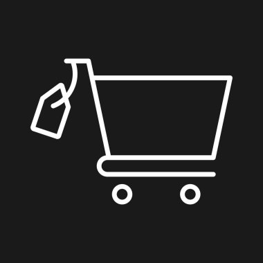 Araba, ticaret, fiyat ikonu vektör görüntüsü. Alışveriş ve ecommerce için de kullanılabilir. Web uygulamalarında, mobil uygulamalarda ve yazdırma ortamlarında kullanılabilir.