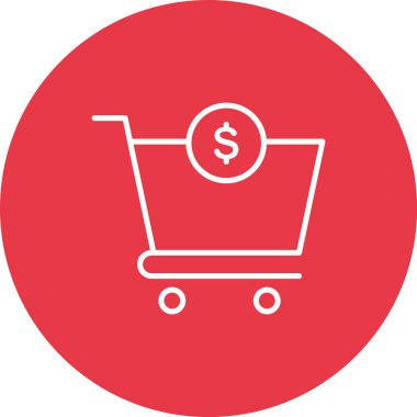 Araba, alışveriş arabası, alışveriş arabası, para ikonu vektör görüntüsü. Alışveriş ve ecommerce için de kullanılabilir. Web uygulamalarında, mobil uygulamalarda ve yazdırma ortamlarında kullanılabilir.