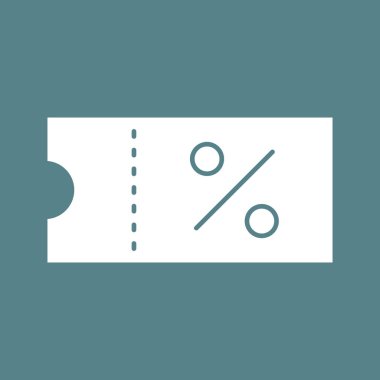 Kupon, indirim, teklif, alışveriş, satış ikonu vektör imajı. Alışveriş ve ecommerce için de kullanılabilir. Web uygulamalarında, mobil uygulamalarda ve yazdırma ortamlarında kullanılabilir.