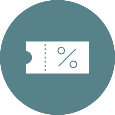 Kupon, indirim, teklif, alışveriş, satış ikonu vektör imajı. Alışveriş ve ecommerce için de kullanılabilir. Web uygulamalarında, mobil uygulamalarda ve yazdırma ortamlarında kullanılabilir.
