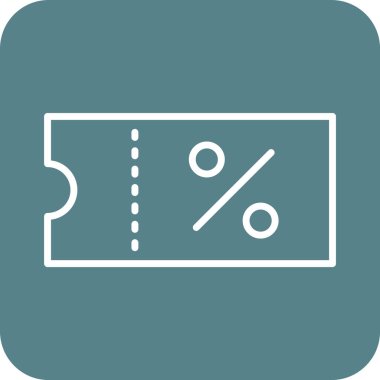 Kupon, indirim, teklif, alışveriş, satış ikonu vektör imajı. Alışveriş ve ecommerce için de kullanılabilir. Web uygulamalarında, mobil uygulamalarda ve yazdırma ortamlarında kullanılabilir.