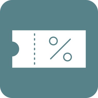 Kupon, indirim, teklif, alışveriş, satış ikonu vektör imajı. Alışveriş ve ecommerce için de kullanılabilir. Web uygulamalarında, mobil uygulamalarda ve yazdırma ortamlarında kullanılabilir.