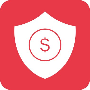 Dolar, koruma, kalkan, ikon vektör görüntüsü. Alışveriş ve ecommerce için de kullanılabilir. Web uygulamalarında, mobil uygulamalarda ve yazdırma ortamlarında kullanılabilir.