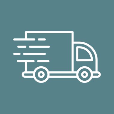Hızlı teslimat, nakliye, kamyon ikonu vektör görüntüsü. Alışveriş ve ecommerce için de kullanılabilir. Web uygulamalarında, mobil uygulamalarda ve yazdırma ortamlarında kullanılabilir.