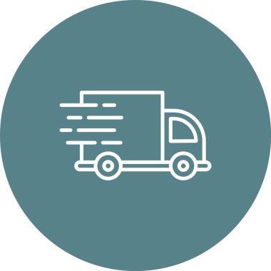Hızlı teslimat, nakliye, kamyon ikonu vektör görüntüsü. Alışveriş ve ecommerce için de kullanılabilir. Web uygulamalarında, mobil uygulamalarda ve yazdırma ortamlarında kullanılabilir.