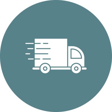Hızlı teslimat, nakliye, kamyon ikonu vektör görüntüsü. Alışveriş ve ecommerce için de kullanılabilir. Web uygulamalarında, mobil uygulamalarda ve yazdırma ortamlarında kullanılabilir.