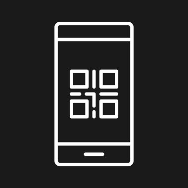 QR kodu, cep telefonu, ikon vektör görüntüsünü tara. Alışveriş ve ecommerce için de kullanılabilir. Web uygulamalarında, mobil uygulamalarda ve yazdırma ortamlarında kullanılabilir.