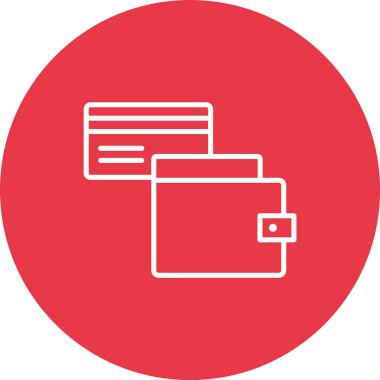 Cüzdan, ödeme, ödeme cüzdanı, kredi kartı ikonu vektör resmi. Alışveriş ve ecommerce için de kullanılabilir. Web uygulamalarında, mobil uygulamalarda ve yazdırma ortamlarında kullanılabilir.