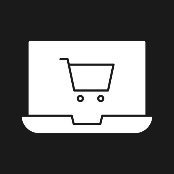 Shopping Online Laptop Commerce Immagine Vettoriale Icona Carrello Può Anche — Vettoriale Stock