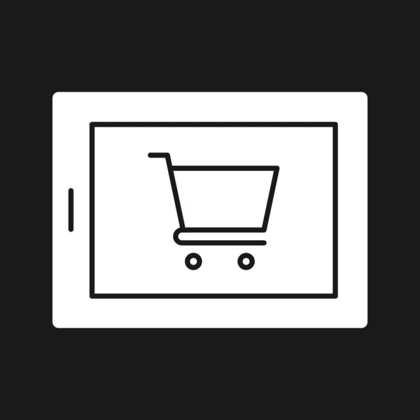 Tablet Ecommerce Online Shopping Icon Vector Image 쇼핑과 쇼핑에도 수있다 — 스톡 벡터