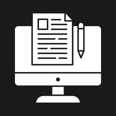 Makale, blog, içerik, çevrimiçi simge vektör resmi. Seo & web için de kullanılabilir. Web uygulamalarında, mobil uygulamalarda ve yazdırma ortamlarında kullanılabilir.