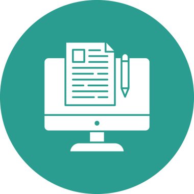 Makale, blog, içerik, çevrimiçi simge vektör resmi. Seo & web için de kullanılabilir. Web uygulamalarında, mobil uygulamalarda ve yazdırma ortamlarında kullanılabilir.